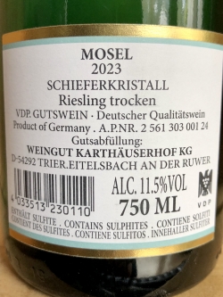 Karthäuserhof 'Schieferkristall' Riesling trocken 2023