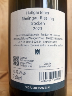 Prinz Hallgartener Riesling trocken 2023