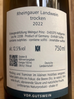 Prinz 'Le Raisin' Rheingauer Landwein trocken 2022