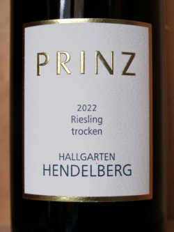 Prinz Hallgartener Hendelberg Riesling trocken 2022